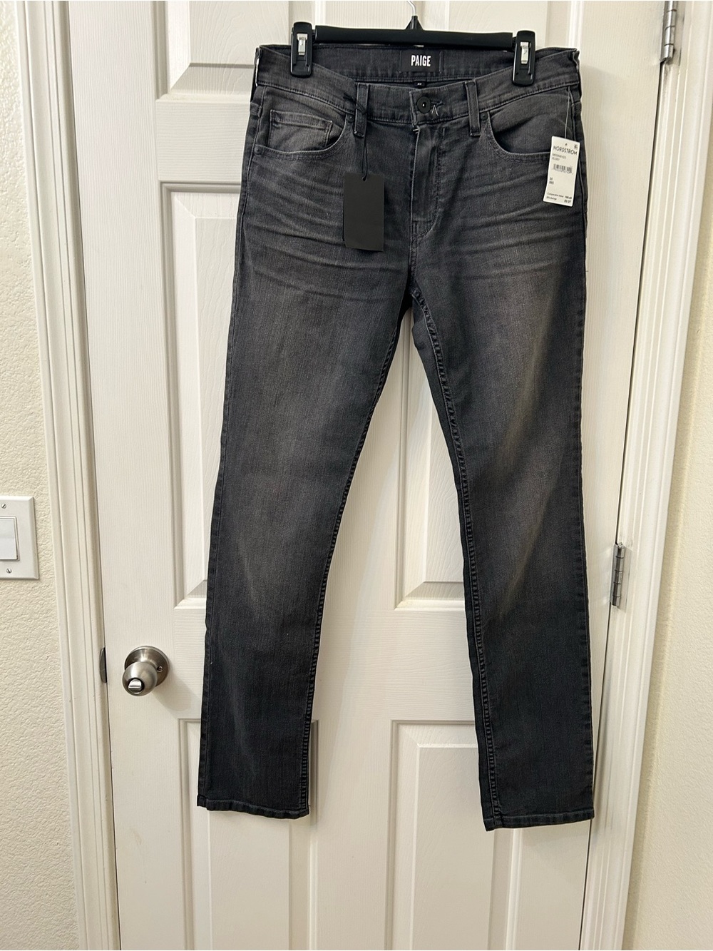 NWT PAIGE Men's Slim Fit Jeans - Washed Black Gray $50 OBO.